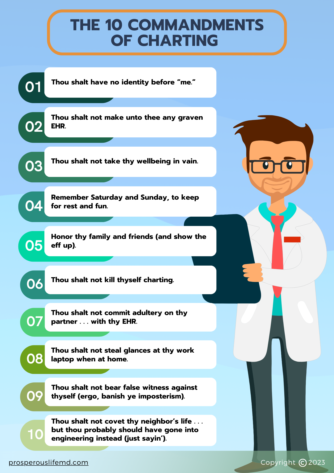 Heed the 1̶5̶ 10 Commandments of Charting